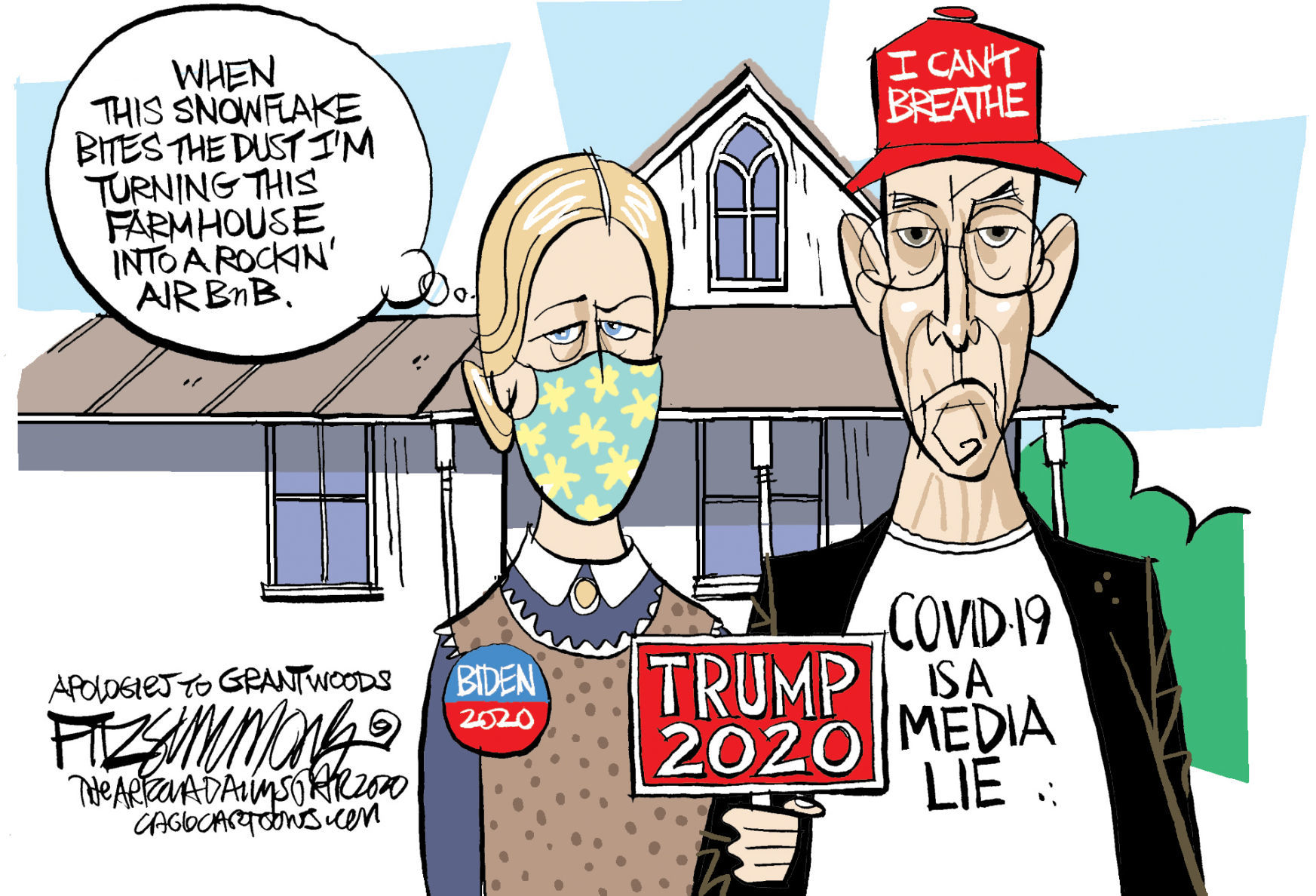 Daily Fitz Cartoon: American Gothic 2020